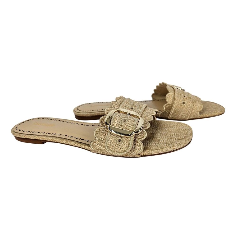 LARROUDE CARROUSEL SANDALS – BEIGE – WOMEN’S SIZE 8.5 – INTRICATE DESIGN